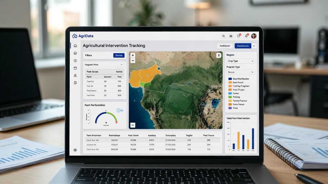 AgriData intervention tracking panel