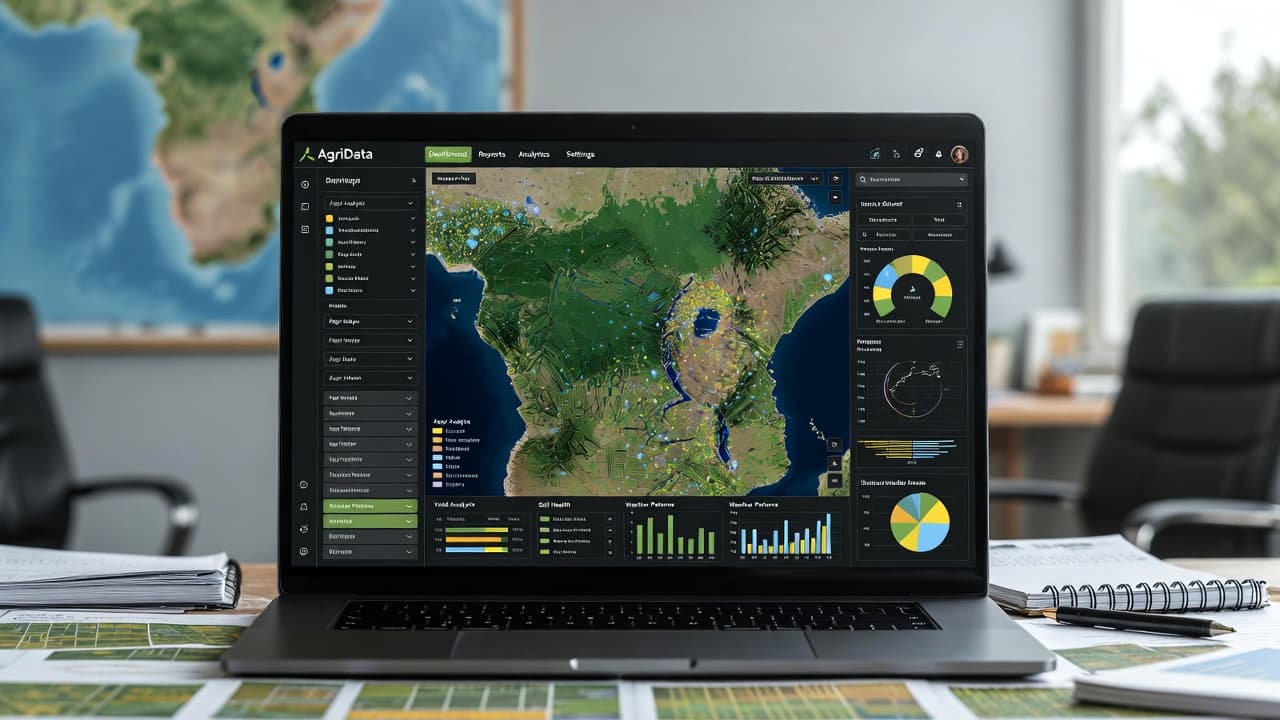 AgriData map dashboard — farm network view